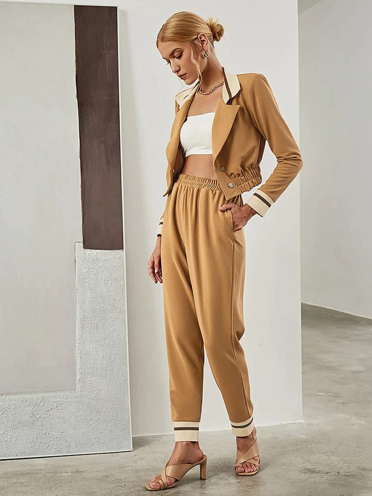 Tan Autumn Lux Two Piece Set