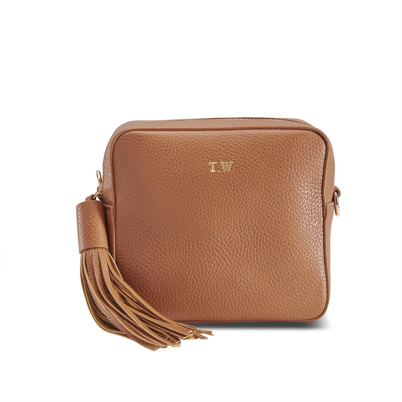 Tan Vegan Leather Cross Body Bag THREESIXFIVE