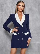 Load image into Gallery viewer, Navy Blue Blazer Dress