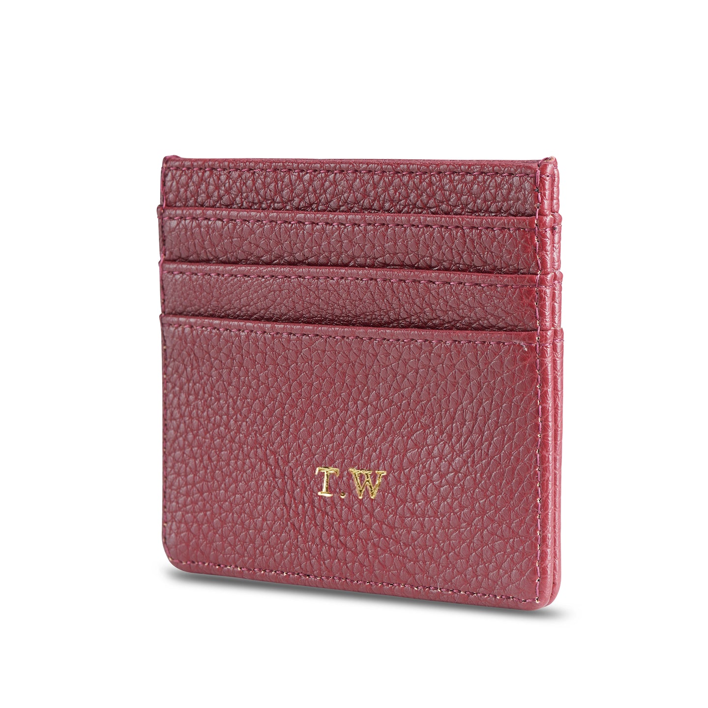 Maroon Vegan Leather Card Holder THREESIXFIVE